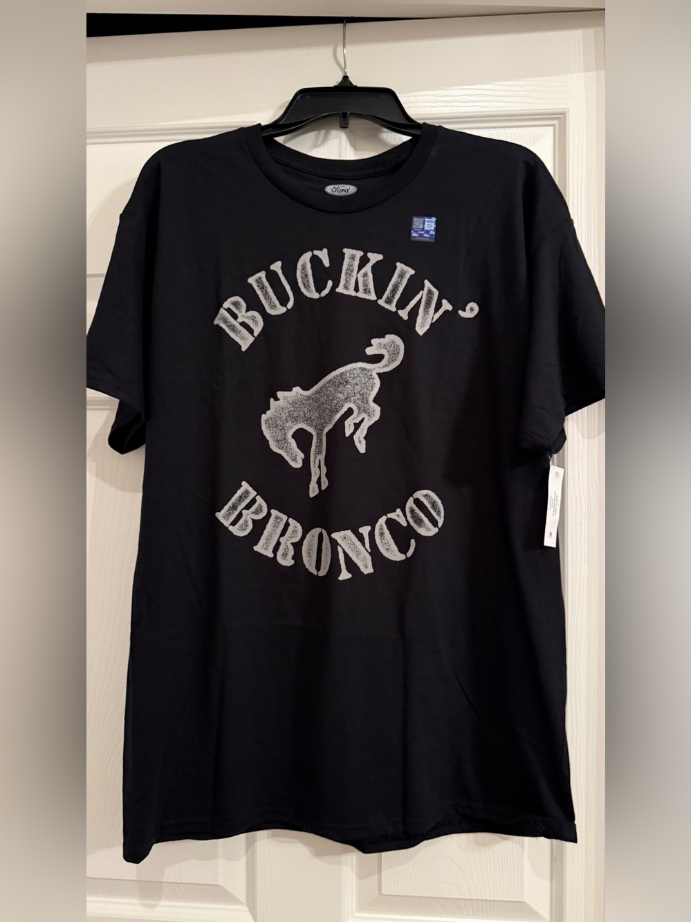 Official Men’s Black Ford Buckin' Bronco Relaxed T-shirt. Sizes L, XL & XXL